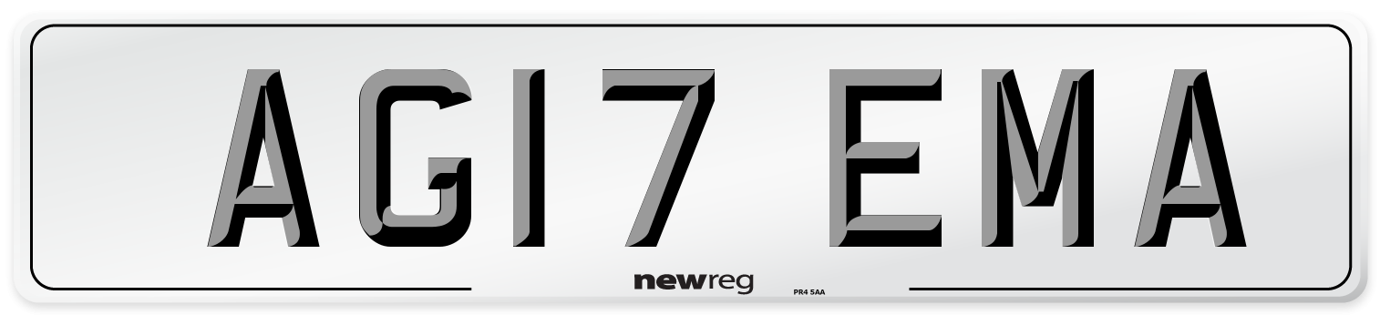 AG17 EMA Number Plate from New Reg